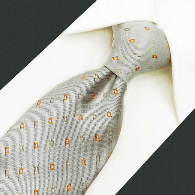 shlax & wing J4 Mens Neckties Geometric Gray Orange Fashion Wedding Dress Acceossories Descuento