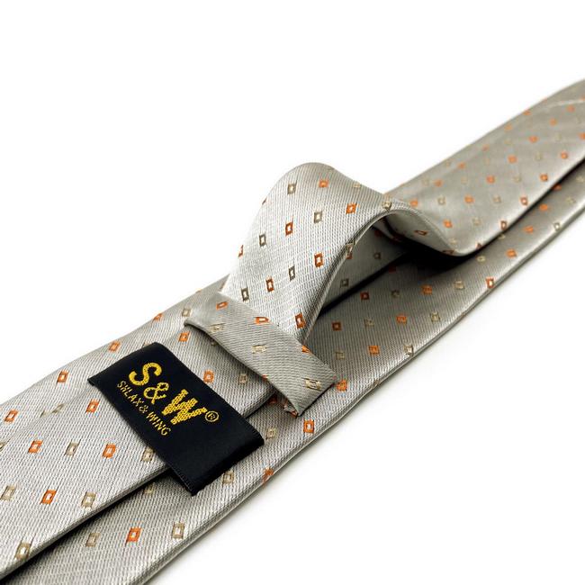 shlax & wing J4 Mens Neckties Geometric Gray Orange Fashion Wedding Dress Acceossories Descuento