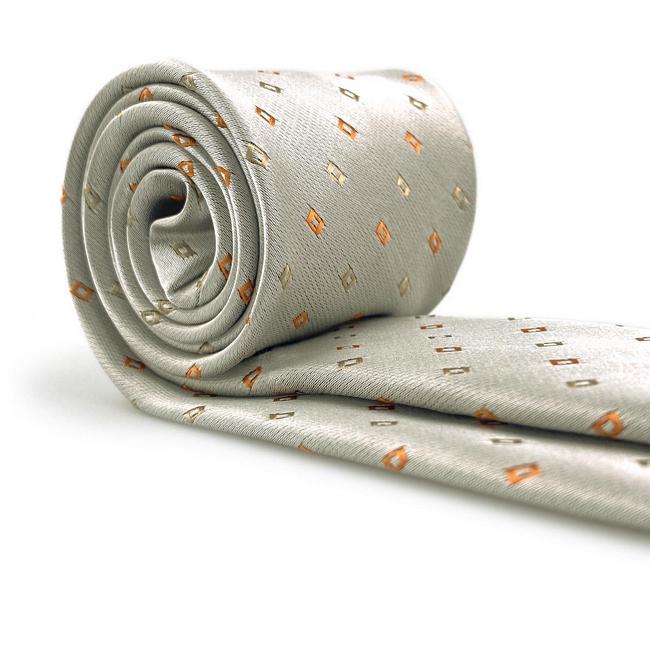 shlax & wing J4 Mens Neckties Geometric Gray Orange Fashion Wedding Dress Acceossories Descuento