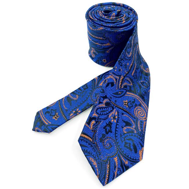 shlax & wing J9 Blue Paisley Mens Neckties Wedding Fashion Extra Long Size Party Business Classic Ties for Male Hanky Set Cufflinks Tienda