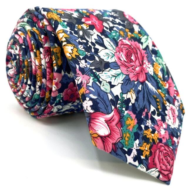 shlax & wing Men’s Skinny Necktie Multicolor Floral Fashion Cotton 6cm Gift Wedding Party Casual Gravatas Liquidación