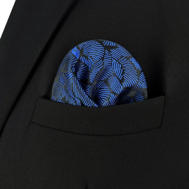 shlax & wing AH75 Blue Pattern Mens Pocket Square Fashion Business Accessory Handkerchief Rebajas top