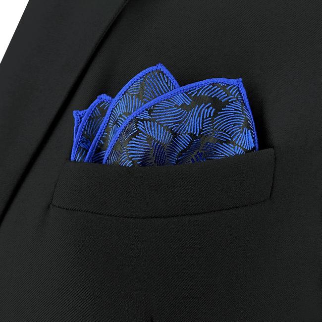 shlax & wing AH75 Blue Pattern Mens Pocket Square Fashion Business Accessory Handkerchief Rebajas top