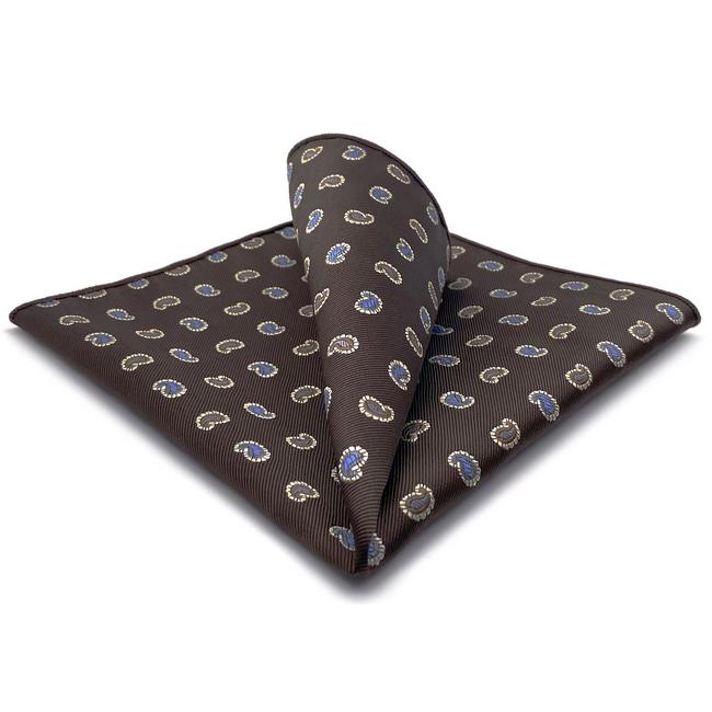 shlax & wing AH76 Mens Pocket Square Brown Paisley Fashion Classic Party Gift Handkerchief Envío gratis