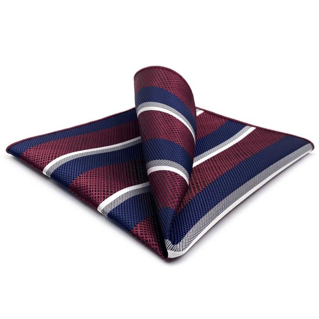 shlax & wing AH79 Red Blue Striped Mens Pocket Square Fashion Gift Business Handkerchief Últimos 3 días