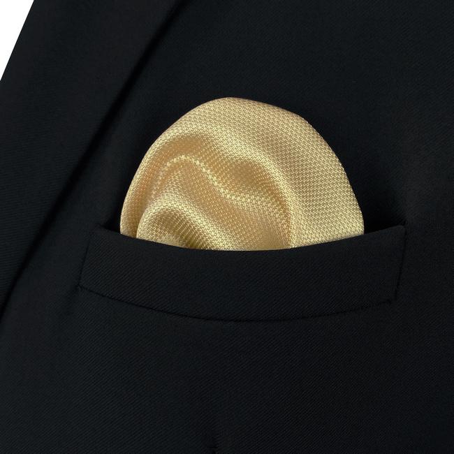 shlax & wing AH80 Light Yellow Solid Mens Pocket Square Fashion Gift Wedding Handkerchief Classic COMPRAR AHORA