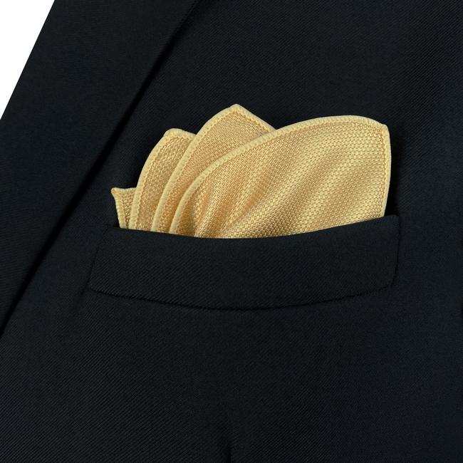 shlax & wing AH80 Light Yellow Solid Mens Pocket Square Fashion Gift Wedding Handkerchief Classic COMPRAR AHORA