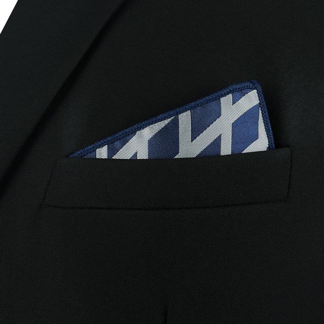shlax & wing AH81 Grey Blue Geometric Mens Pocket Square Classic Fashion Wedding Handkerchief ÚLTIMAS EDICIONES