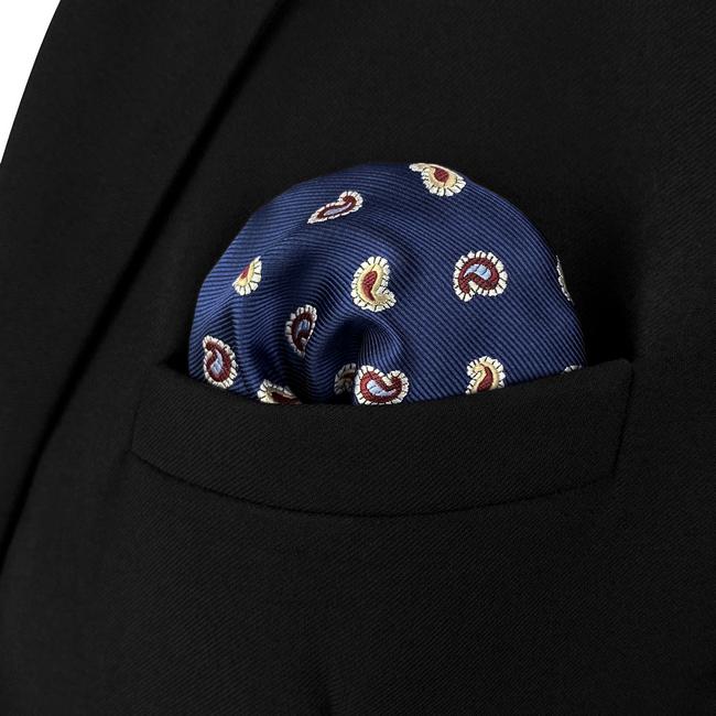 shlax & wing AH86 Mens Pocket Square Blue Paisley Fashion Classic Party Gift Handkerchief Business Promoción por tiempo limitado