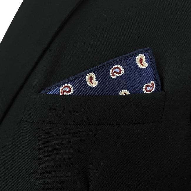 shlax & wing AH86 Mens Pocket Square Blue Paisley Fashion Classic Party Gift Handkerchief Business Promoción por tiempo limitado