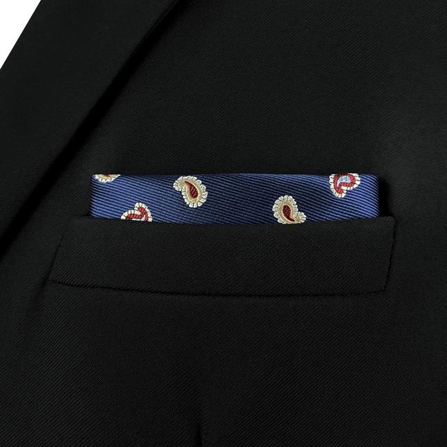 shlax & wing AH86 Mens Pocket Square Blue Paisley Fashion Classic Party Gift Handkerchief Business Promoción por tiempo limitado