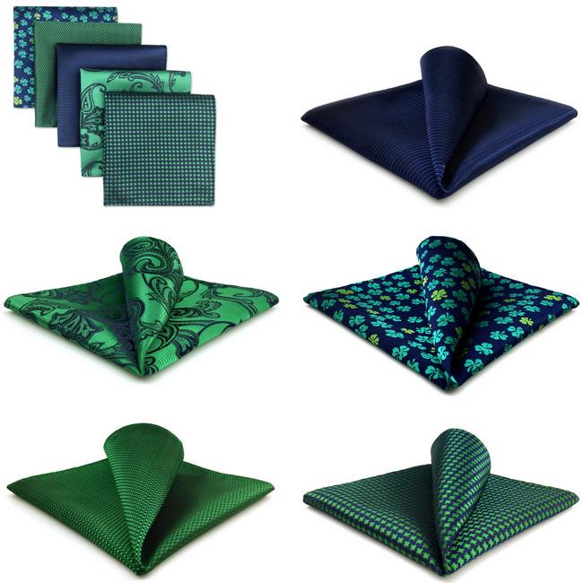 shlax & wing 5 Pieces Assorted Fashion Mens Pocket Square Classic Handkerchiefs Set 2-41 Solo hoy