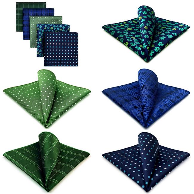 shlax & wing 5 Pieces Assorted Fashion Mens Pocket Square Classic Handkerchiefs Set 1 Promoción trimestral