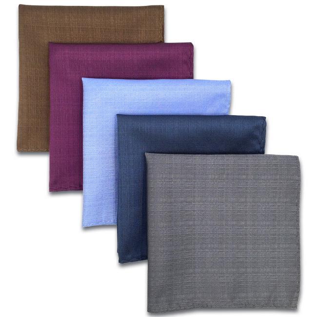 shlax & wing 5 Pieces Assorted Fashion Mens Pocket Square Classic Handkerchiefs Set 15