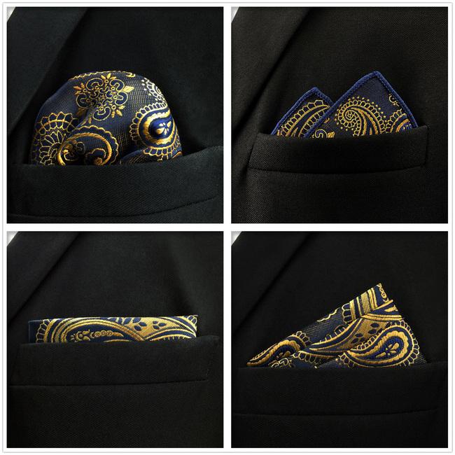 shlax & wing 5 Pieces Assorted Fashion Mens Pocket Square Classic Handkerchiefs Set 2-17 Superdescuento