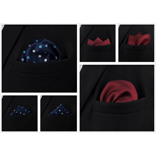 shlax & wing 5 Pieces Assorted Fashion Mens Pocket Square Classic Handkerchiefs Set 2-17 Superdescuento