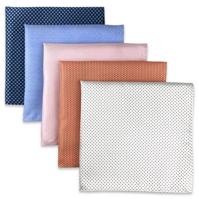 shlax & wing 5 Pieces Assorted Fashion Mens Pocket Square Classic Handkerchiefs Set 1-66