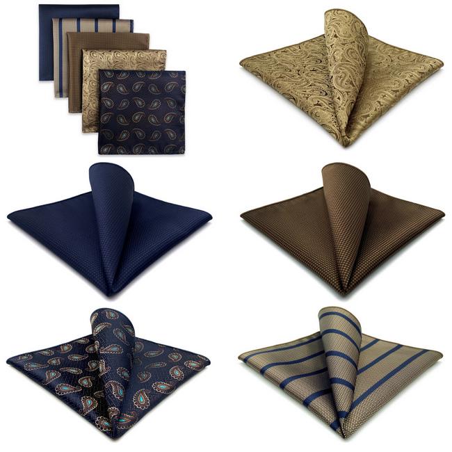 shlax & wing 5 Pieces Assorted Fashion Mens Pocket Square Classic Handkerchiefs Set 59 Liquidación