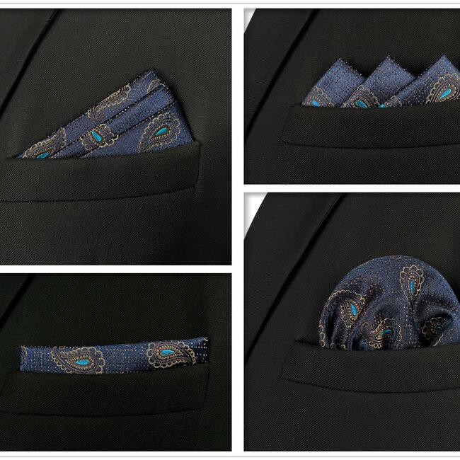 shlax & wing 5 Pieces Assorted Fashion Mens Pocket Square Classic Handkerchiefs Set 59 Liquidación