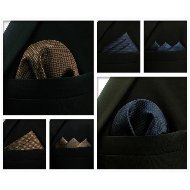 shlax & wing 5 Pieces Assorted Fashion Mens Pocket Square Classic Handkerchiefs Set 59 Liquidación