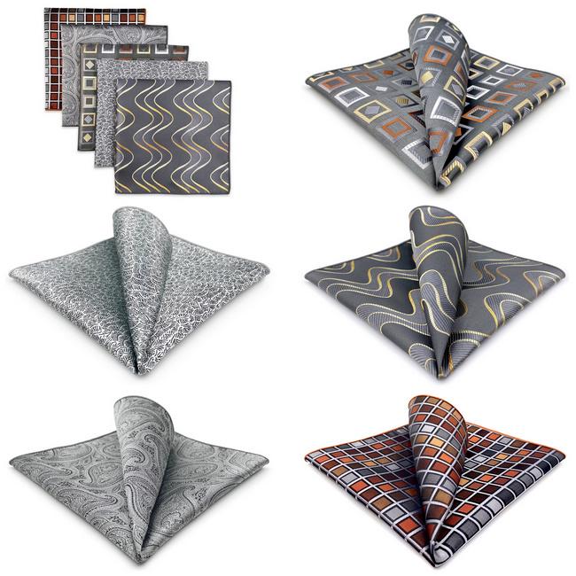 shlax & wing 5 Pieces Assorted Fashion Mens Pocket Square Classic Handkerchiefs Set 2-80 Envío internacional gratuito