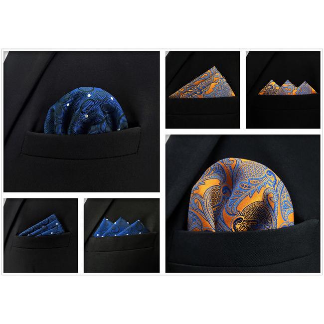 shlax & wing 5 Pieces Assorted Fashion Mens Pocket Square Classic Handkerchiefs Set 62 Tienda de fábrica