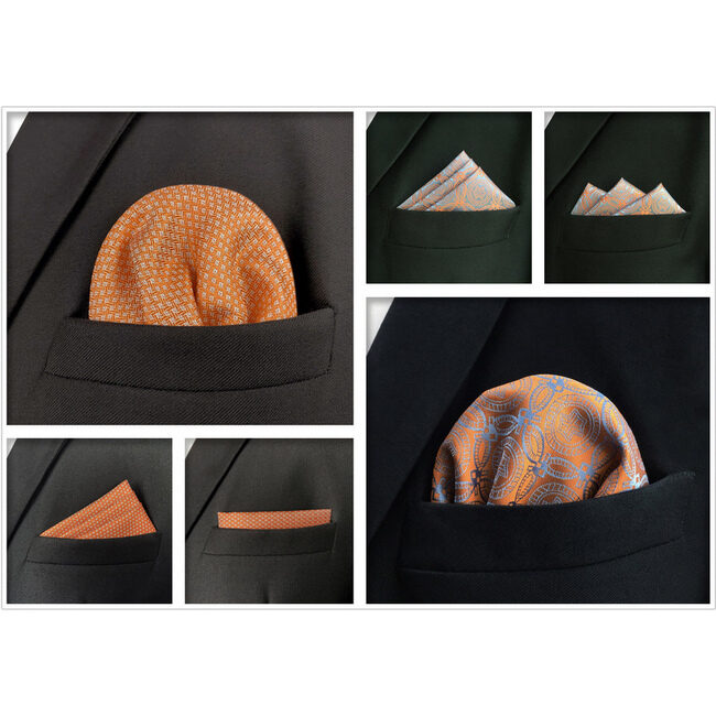 shlax & wing 5 Pieces Assorted Fashion Mens Pocket Square Classic Handkerchiefs Set 2-71 Ahorra y exporta