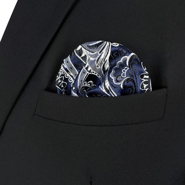 shlax & wing AH87 Blue Paisley Mens Pocket Square Luxury Gift Accessories Party Handkerchief En oferta