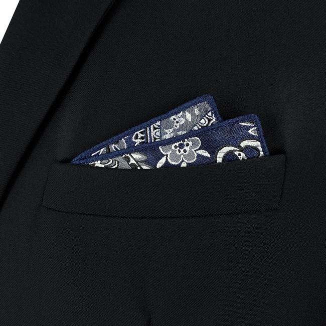 shlax & wing AH87 Blue Paisley Mens Pocket Square Luxury Gift Accessories Party Handkerchief En oferta