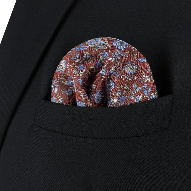 shlax & wing BH32 Red Floral Mens Pocket Square Classic Dress Party Fashion Handkerchief Wedding Última moda