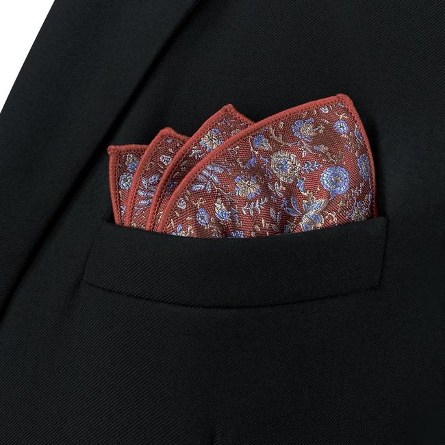 shlax & wing BH32 Red Floral Mens Pocket Square Classic Dress Party Fashion Handkerchief Wedding Última moda