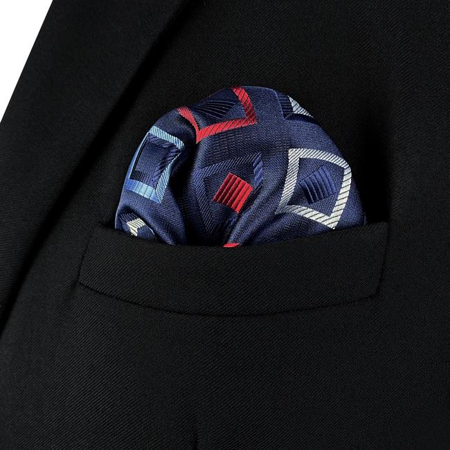 shlax & wing BH33 Navy Blue Checkes Mens Pocket Square Classic Fashion Business Handkerchief Groom Descuento por venta flash