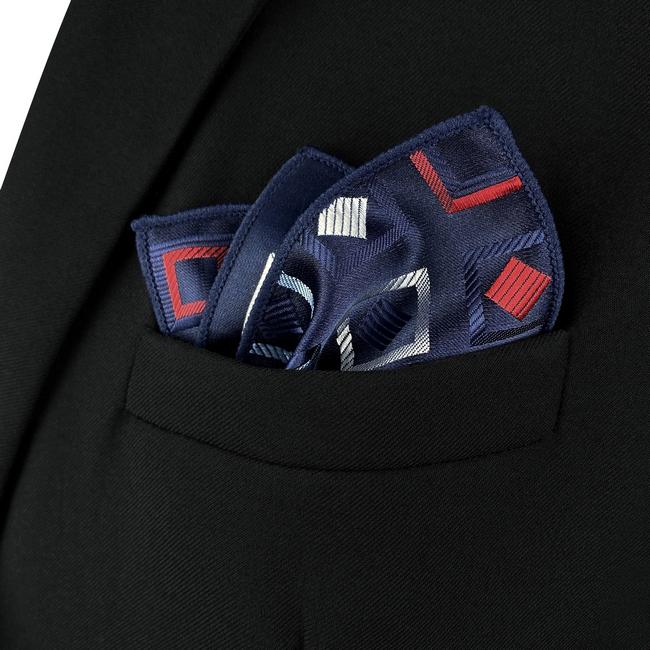 shlax & wing BH33 Navy Blue Checkes Mens Pocket Square Classic Fashion Business Handkerchief Groom Descuento por venta flash