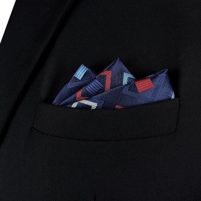 shlax & wing BH33 Navy Blue Checkes Mens Pocket Square Classic Fashion Business Handkerchief Groom Descuento por venta flash