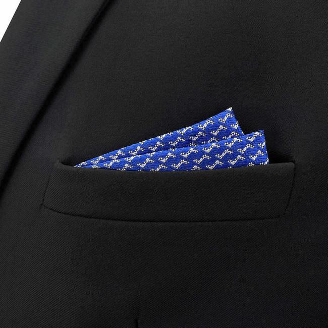 shlax & wing BH35 Blue Houndstooth Mens Pocket Square Business Acceossories Ofertas de temporada