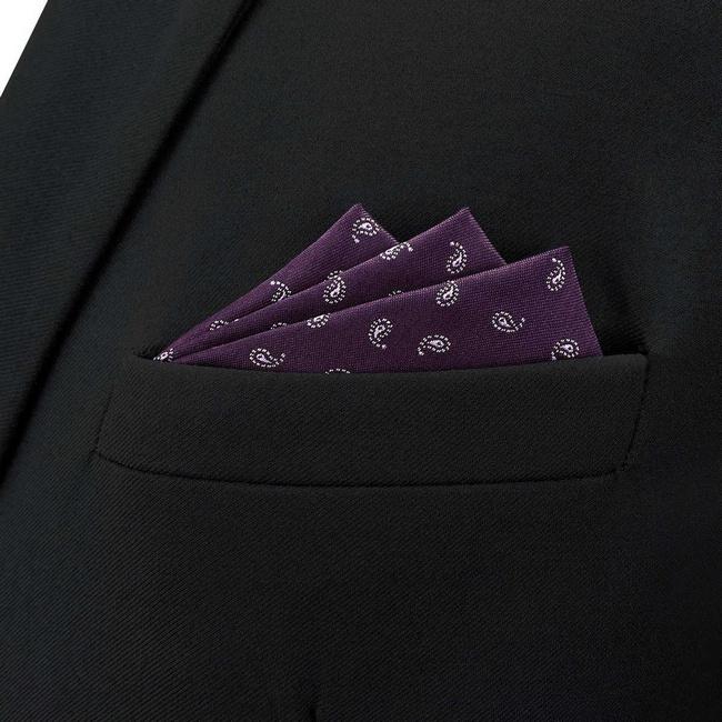 shlax & wing BH36 Purple Plum Paisley Mens Pocket Square Classic Fashion Business Groom Ofertas especiales