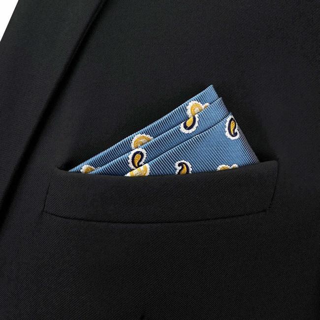 shlax & wing BH48 Royal Blue Paisley Mens Pocket Square Business Wedding Handkerchief Groom Precio ultrabajo