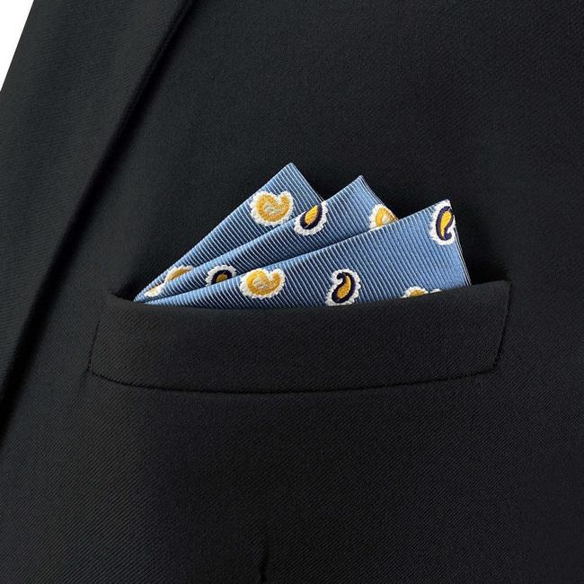 shlax & wing BH48 Royal Blue Paisley Mens Pocket Square Business Wedding Handkerchief Groom Precio ultrabajo