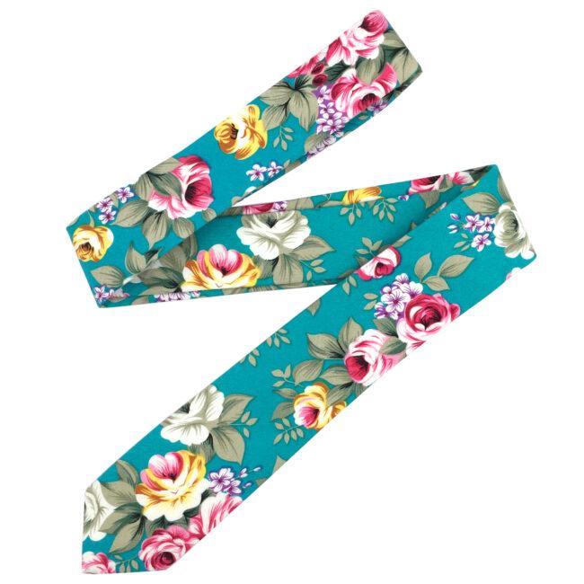 shlax & wing Multicolor Floral Men’s Skinny Necktie Cotton 6cm Aqua Gift Wedding Party Casual Gravatas 2025