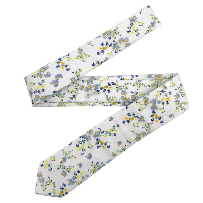shlax & wing White Floral Men’s Skinny Necktie Cotton 6cm Gift Wedding Party Casual Gravatas Ofertas
