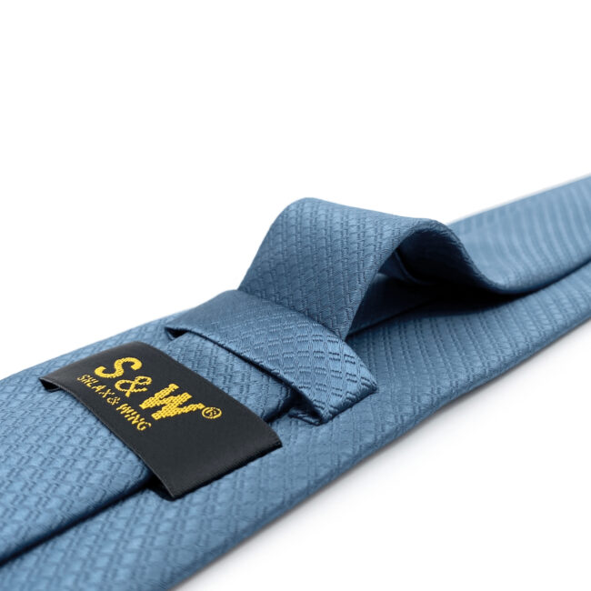shlax & wing H28 Blue Solid Men Necktie Set Silk Fashion Ties for male Wedding Extra Long Size 63″ Gift Hanky En oferta