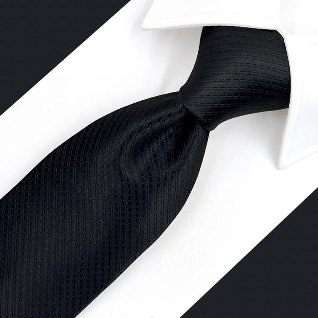 shlax & wing C28 Silk Black Solid Mens Necktie Fashion Wedding Acceossories Hanky Brand New extra long size Ties for male Rebajas de fábrica