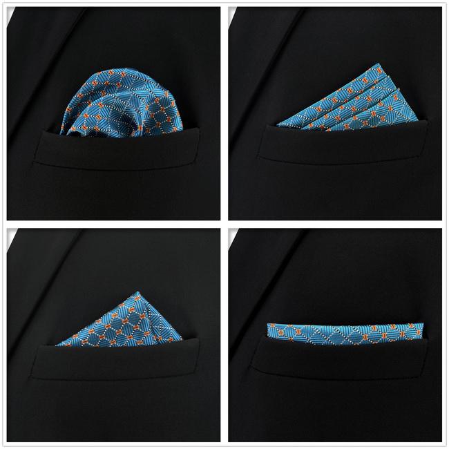shlax & wing 5 Pieces Assorted Fashion Mens Pocket Square Classic Handkerchiefs Set 2-25 Tienda