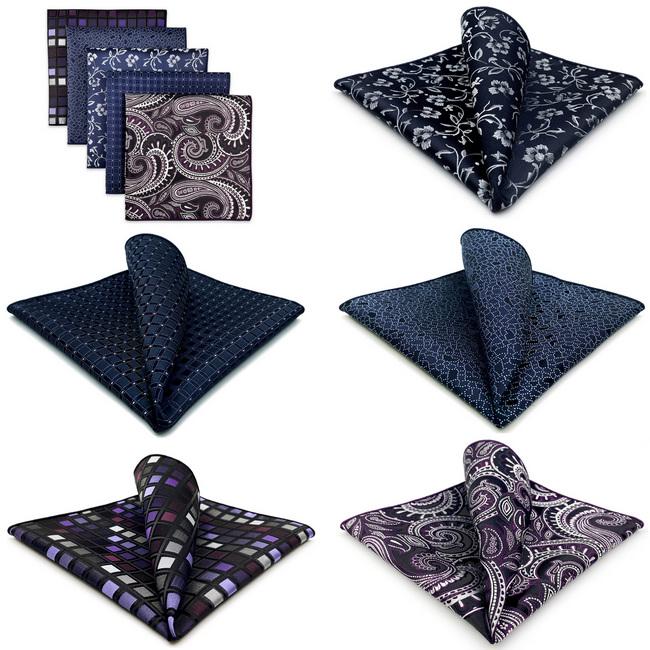 shlax & wing 5 Pieces Mens Pocket Square Lot Assorted Classic Handkerchiefs 1-75 Liquidación