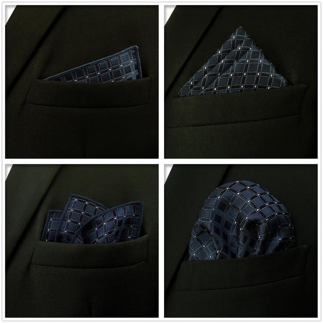 shlax & wing 5 Pieces Mens Pocket Square Lot Assorted Classic Handkerchiefs 1-75 Liquidación