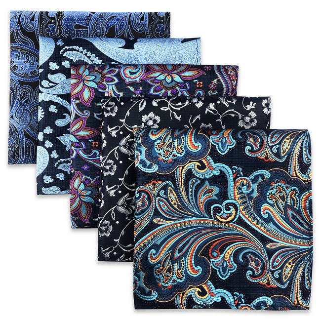 shlax & wing 5 Pieces Mens Pocket Square Pack Assorted Classic Handkerchiefs 2-76 Mejor oferta