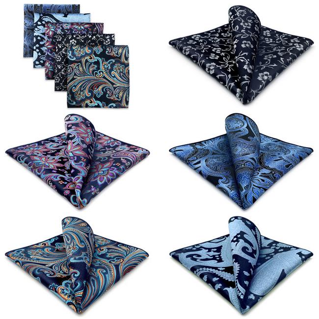shlax & wing 5 Pieces Mens Pocket Square Pack Assorted Classic Handkerchiefs 2-76 Mejor oferta