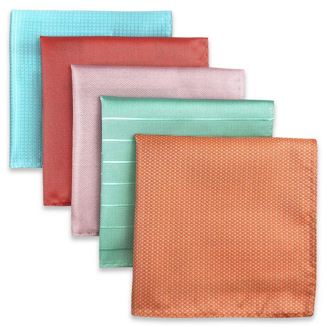 shlax & wing 5 Pieces Mens Pocket Square Pack Assorted Classic Handkerchiefs 57