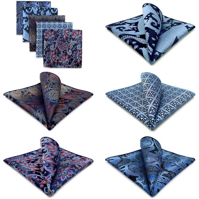 shlax & wing 5 Pieces Mens Pocket Square Pack Assorted Fashion Handkerchiefs Set 58 Envío gratis