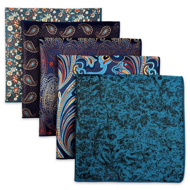 shlax & wing Mens Pocket Square Set 5 Pieces Assorted Classic Handkerchiefs 1-74 Envío gratis